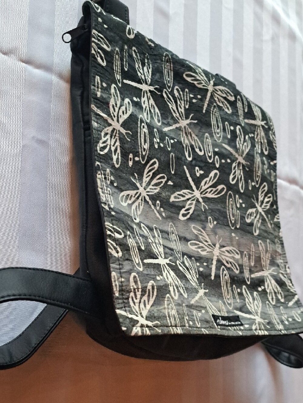 Black Dragonfly Pattern Women's Backpack - Picture 3 of 6